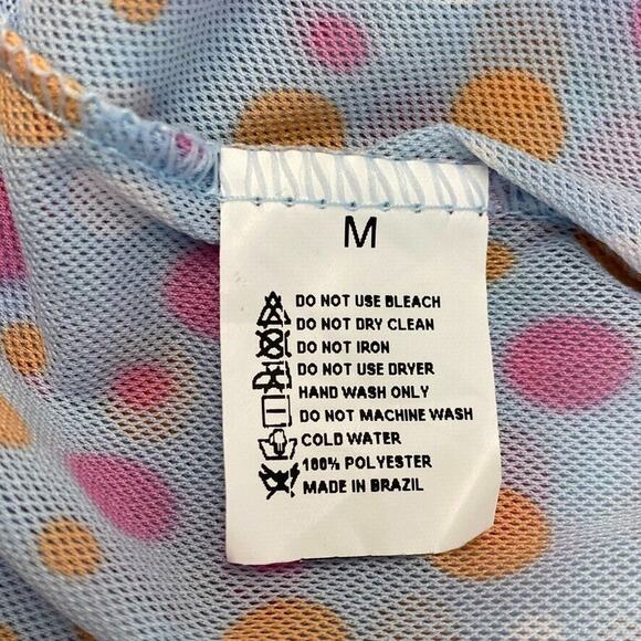 Fabiana by Shamah Lingerie Set Womens Medium White Lace Blue Polka Dots NEW - Picture 3 of 10